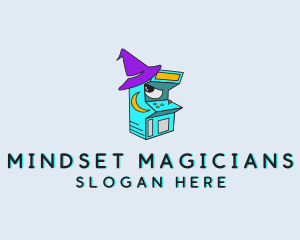 Arcade Wizard Hat logo design