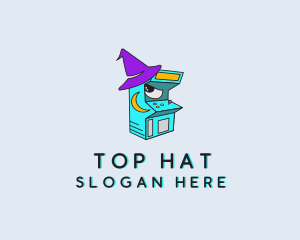 Arcade Wizard Hat logo design