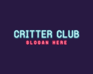 Neon Lights Nightlife logo design