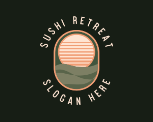 Tropical Sunset Vacation logo design