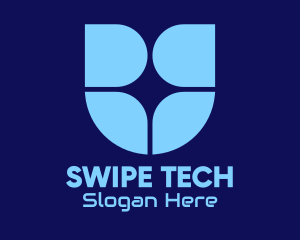 Blue Window Tech Shield logo design