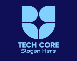 Blue Window Tech Shield logo design