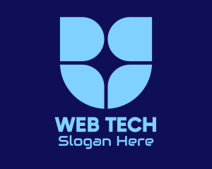 Blue Window Tech Shield logo design