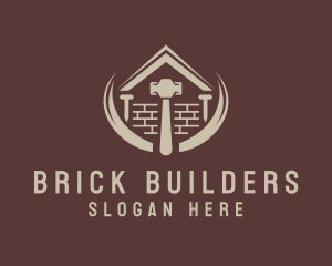 Brick Home Construction Mallet logo design