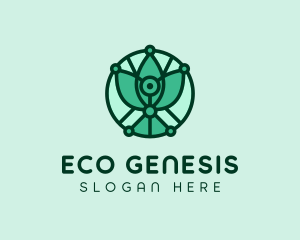 Eco Leaf Vegetarian logo design