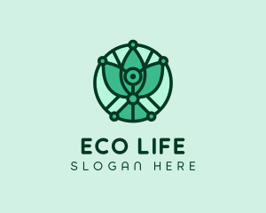 Eco Leaf Vegetarian logo design