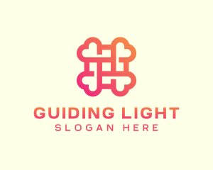 Gradient Medical Cross Heart logo design