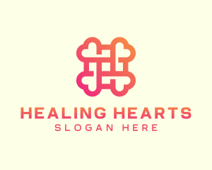 Gradient Medical Cross Heart logo design