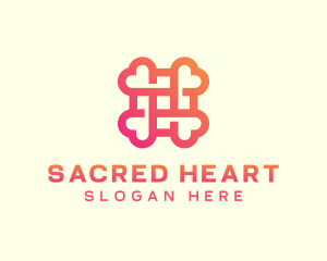 Gradient Medical Cross Heart logo design