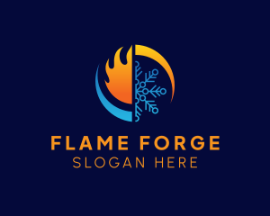 Fire Ice Temperature logo design