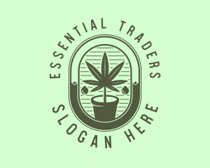 Marijuana Pot Plant logo design