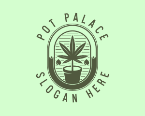 Marijuana Pot Plant logo design