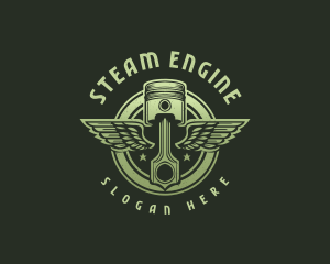 Piston Wing Engine  logo design