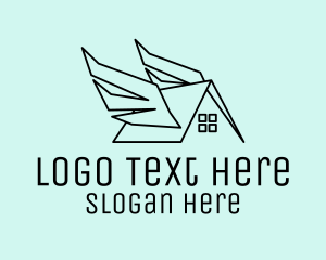 Simple House Wings Logo