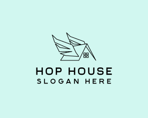 Simple House Wings logo design