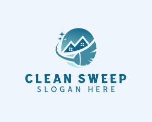 House Cleaning Broom logo design