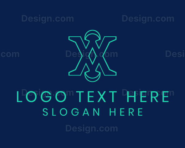 Digital Software Letter X Logo