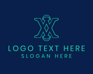 Digital Software Letter X logo