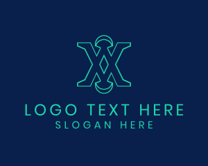 Digital Software Letter X logo