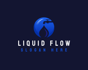 Droplet Faucet Plumbing logo design