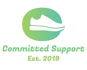 Green Sneaker Shoes logo design