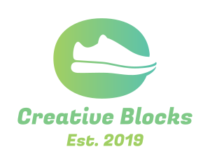 Green Sneaker Shoes logo design