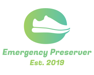 Green Sneaker Shoes logo design