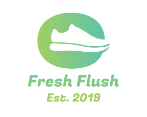 Green Sneaker Shoes logo design