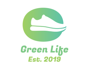 Green Sneaker Shoes logo design