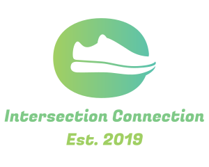 Green Sneaker Shoes logo design