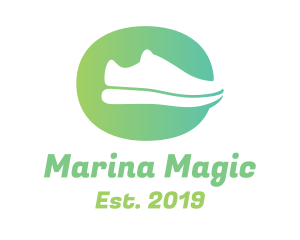 Green Sneaker Shoes logo design