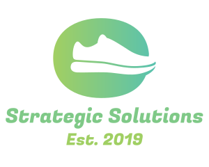 Green Sneaker Shoes logo design