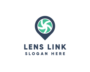 Pin Lens Shutter logo design