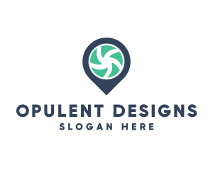 Pin Lens Shutter logo design