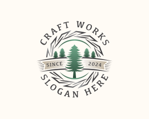 Woodwork Craft Lumberjack logo design