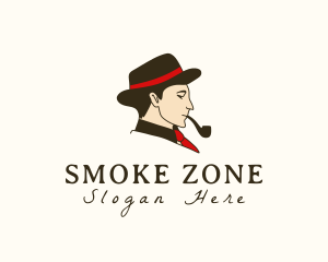 Gentleman Smoking Pipe logo design