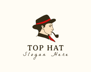 Gentleman Smoking Pipe logo design