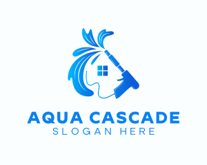 Cleaning Water Spray House logo design