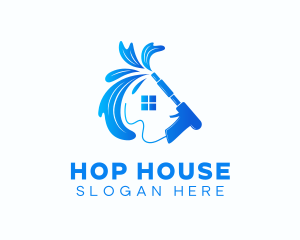 Cleaning Water Spray House logo design