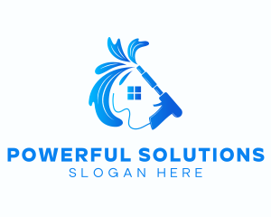 Cleaning Water Spray House logo design