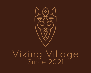 Minimalist Viking Mustache  logo design