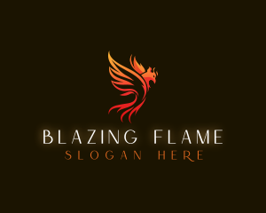Bird Flaming Phoenix  logo design