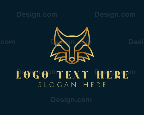 Golden Abstract Fox Logo