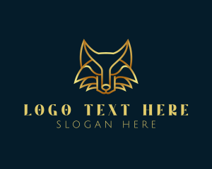 Golden Abstract Fox logo