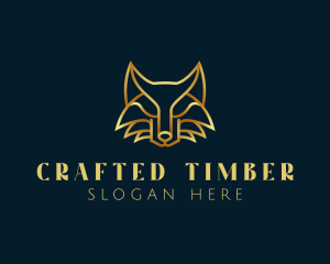 Golden Abstract Fox Logo