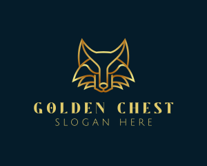 Golden Abstract Fox logo design