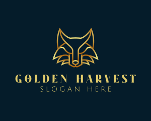 Golden Abstract Fox logo design