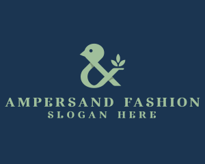 Green Ampersand Bird logo design