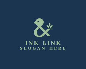 Green Ampersand Bird logo design