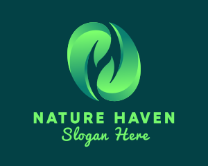 Nature Leaf Hands logo design